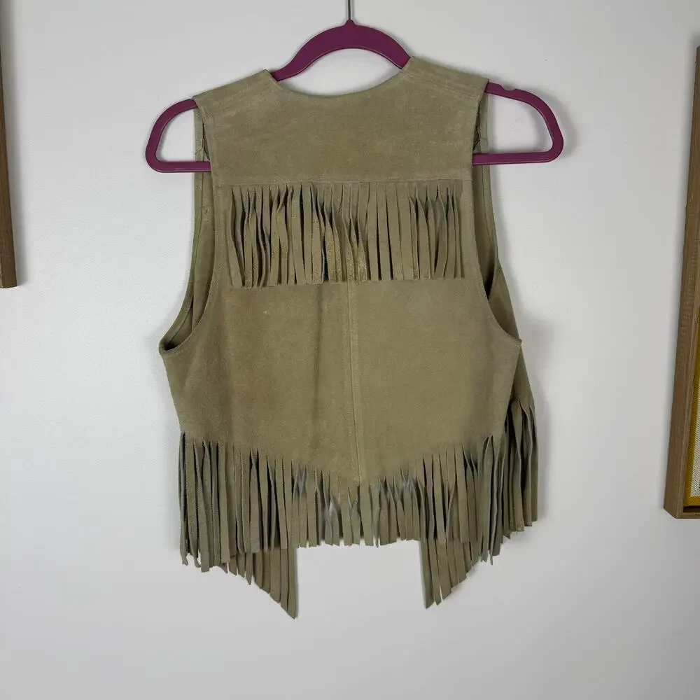 VINTAGE 80S CURRANTS LEATHER VEST M - Picture 7 of 8